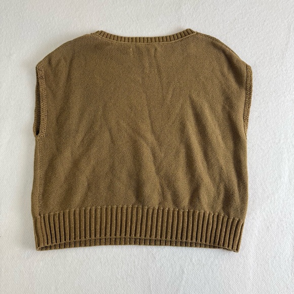 LOFT Sweater womens medium brown Vest Knit Sleeveless Top Casual Layering - Picture 3 of 3